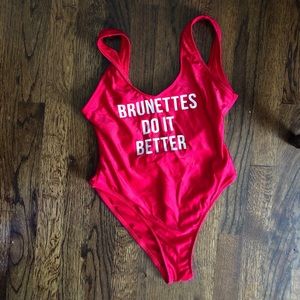 Missguided Red One Piece Bathing Suit